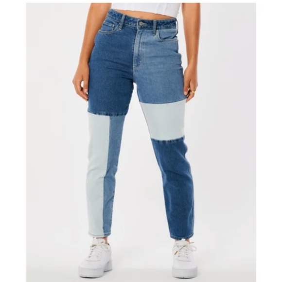 HOLLISTER Patchwork Mom Jeans ➡️ 27 - Picture 6 of 15